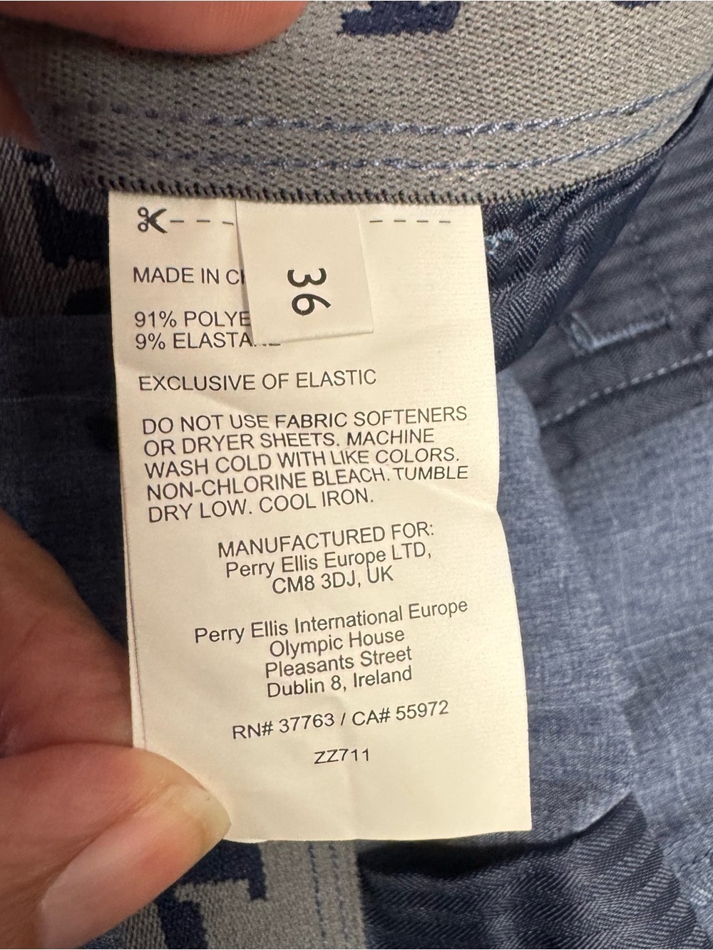NWT PGA Tour Golf Pants Men’s Size 36 Navy Windowpane Stretch UPF 50 - Picture 7 of 10